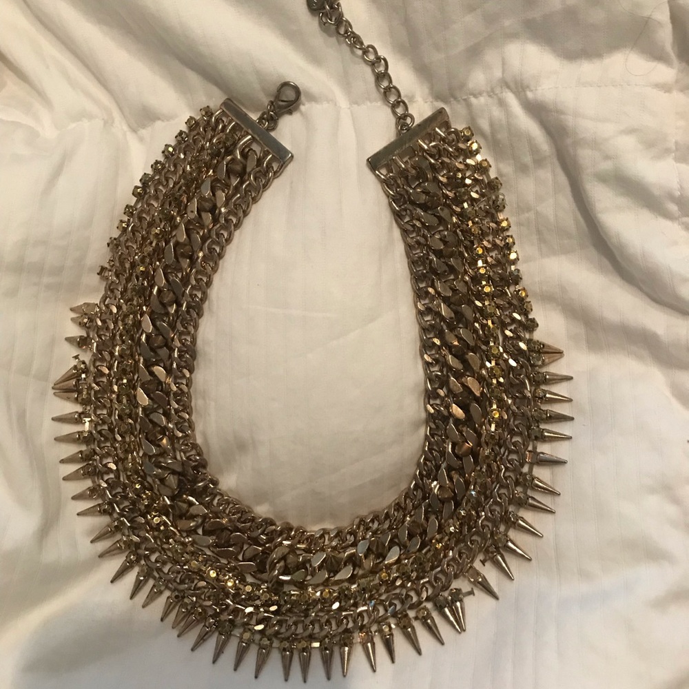 Zara gold spike choker necklace